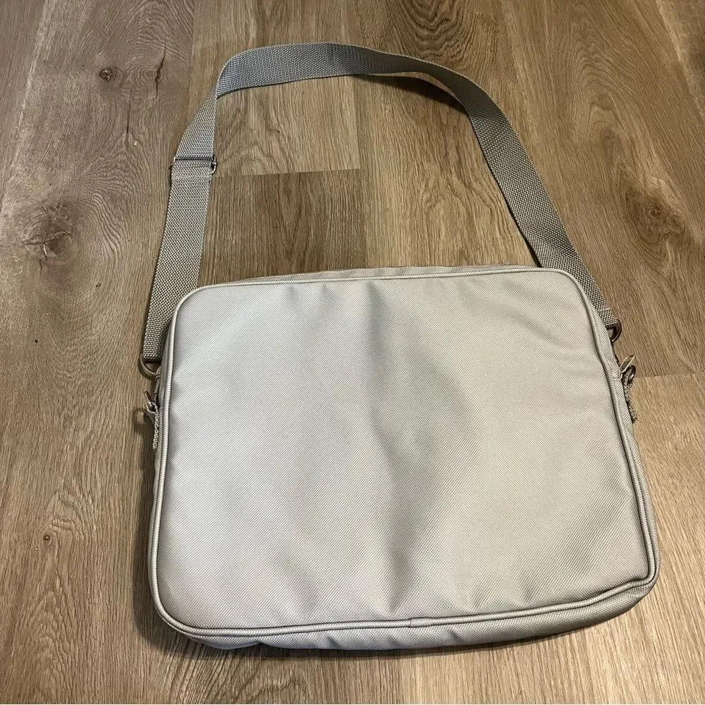 Light Grey Solid Padded Laptop Case & Bag